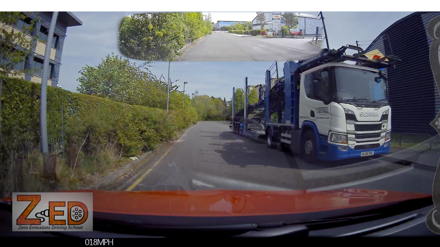 A still frame taken from a driving test review video