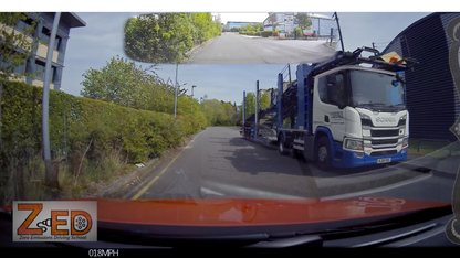 A still frame taken from a driving test review video