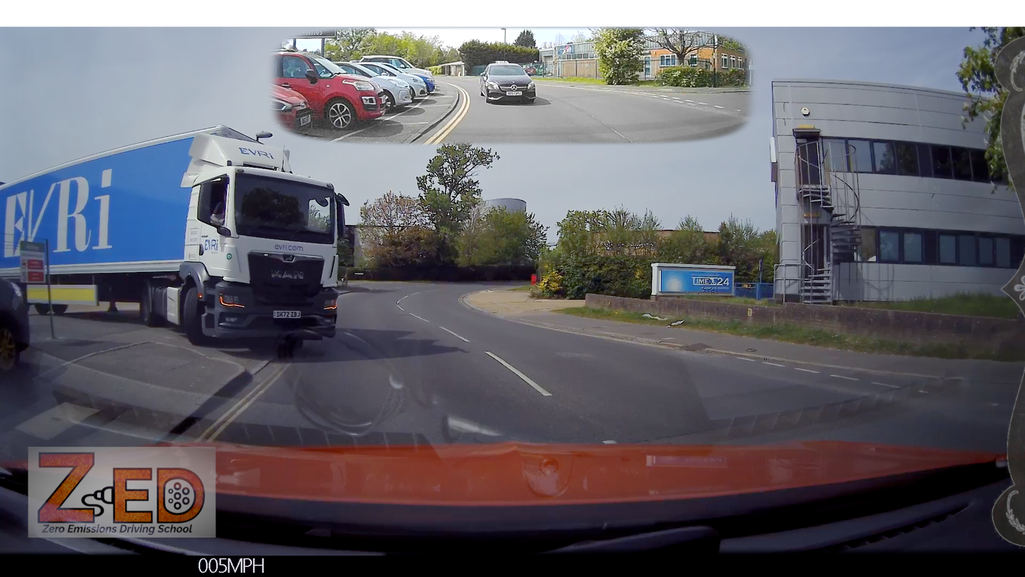 A still frame taken from a driving test review video