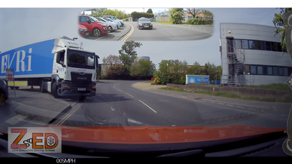 A still frame taken from a driving test review video