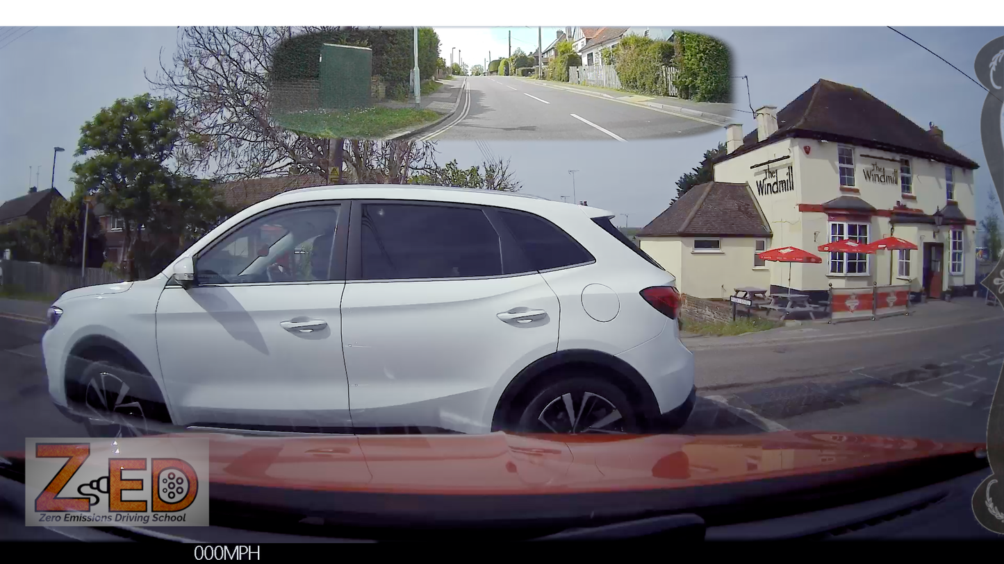 A still frame taken from a driving test review video