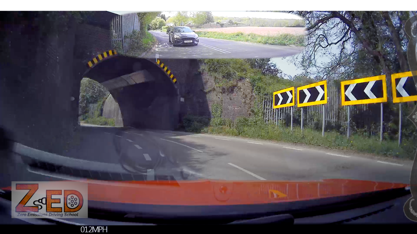 A still frame taken from a driving test review video