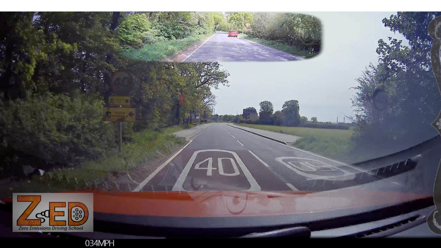 A still frame taken from a driving test review video