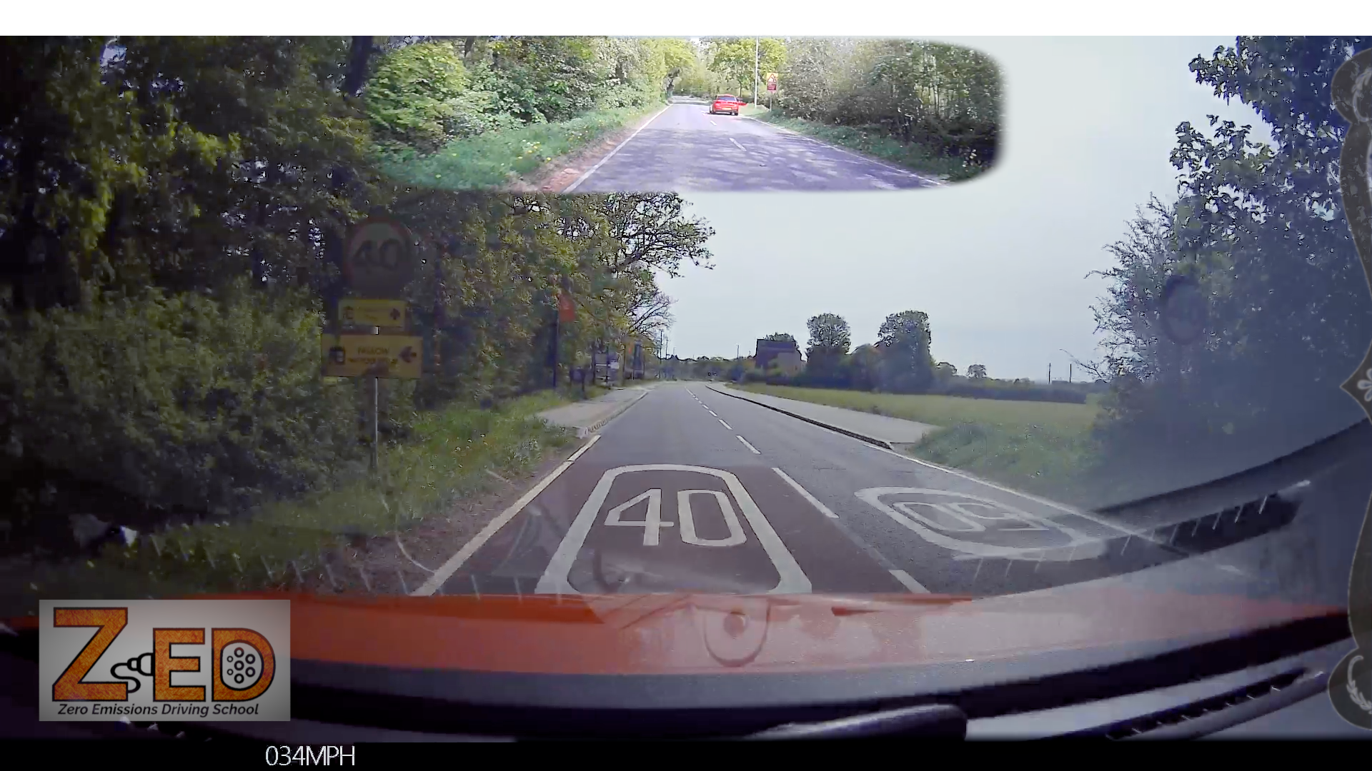A still frame taken from a driving test review video
