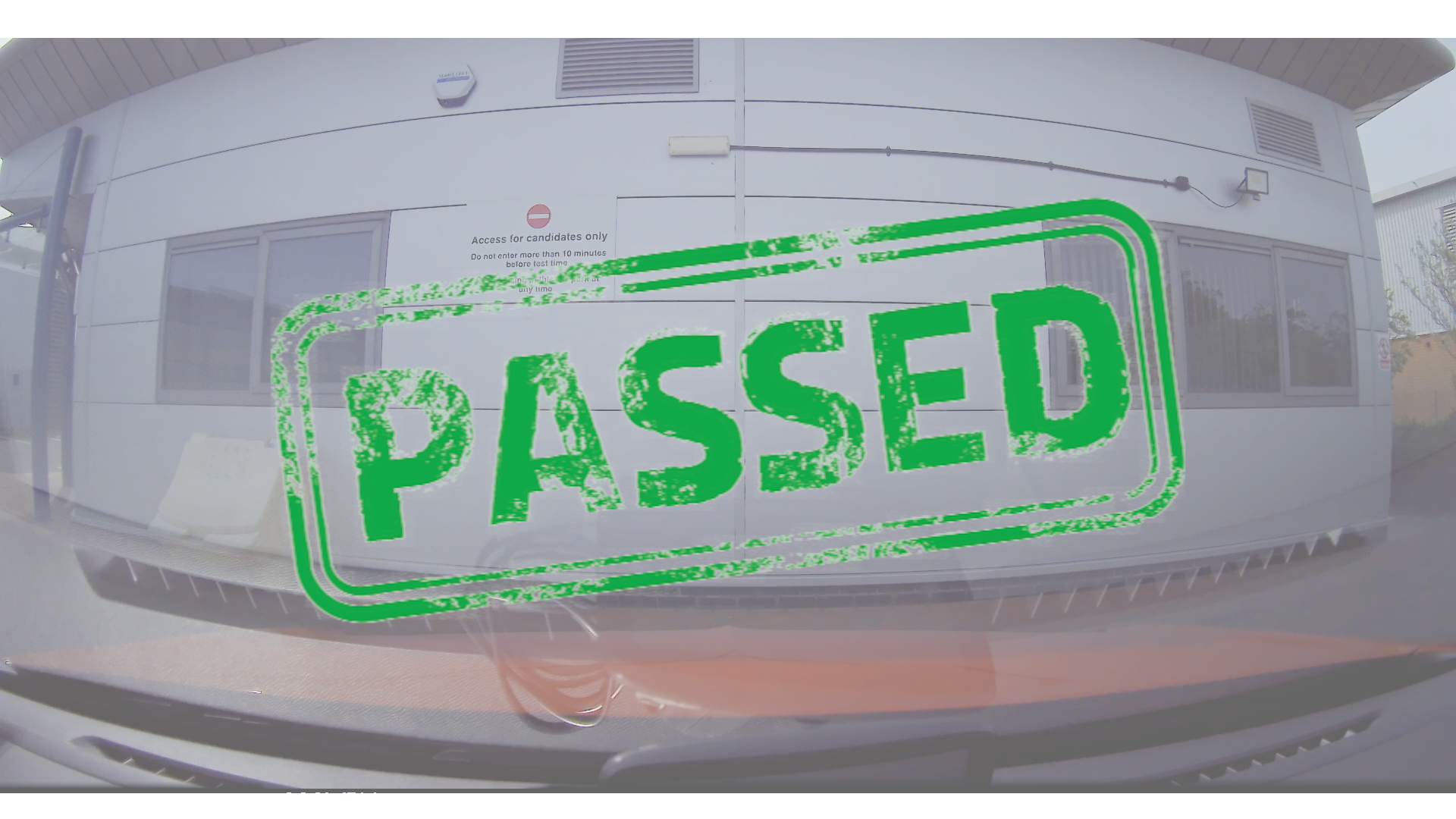 A still frame taken from a driving test review video