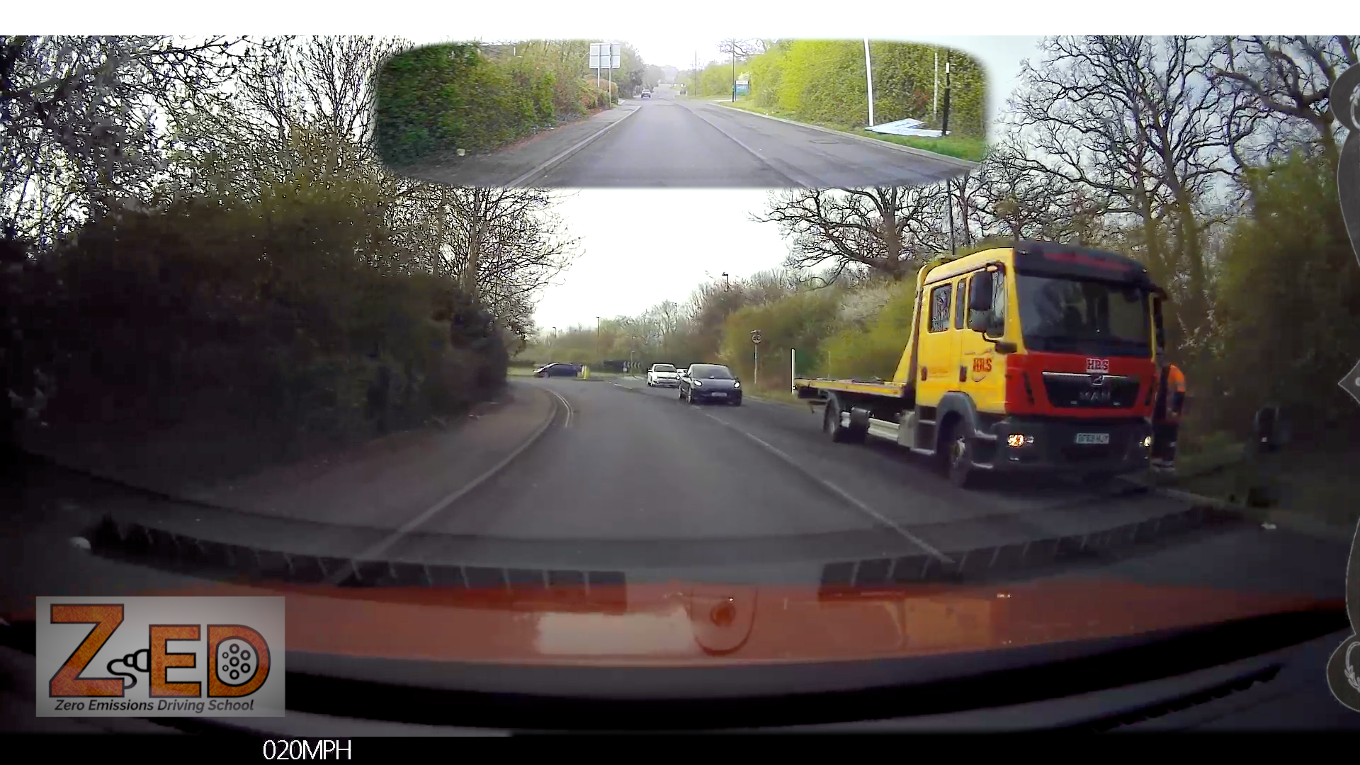 A still frame taken from a driving test review video