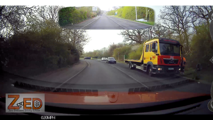 A still frame taken from a driving test review video
