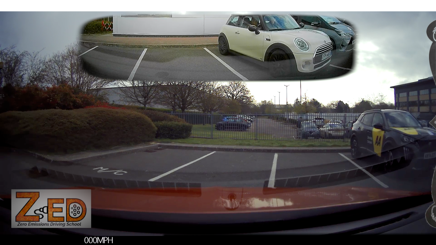A still frame taken from a driving test review video
